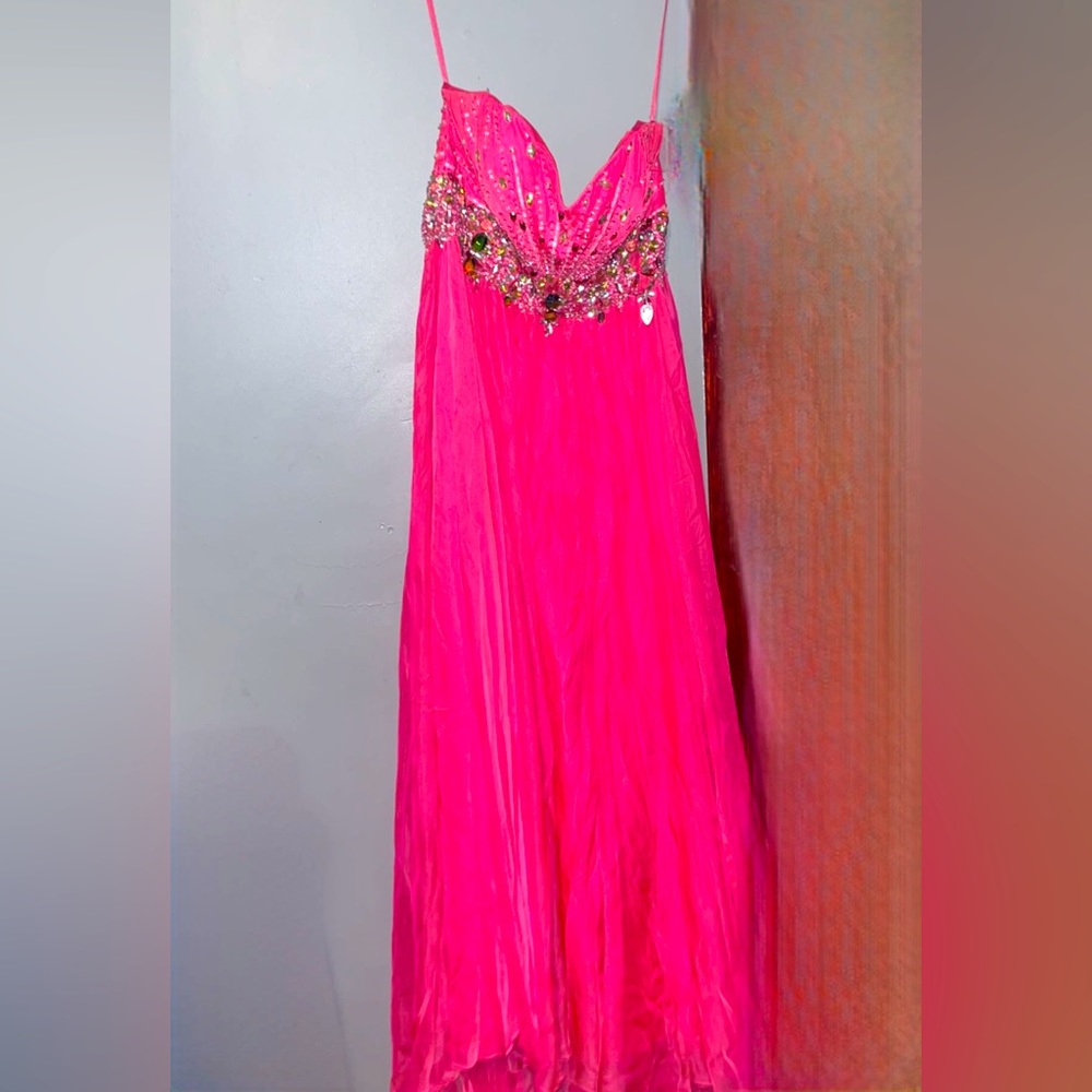 Hot pink prom dress